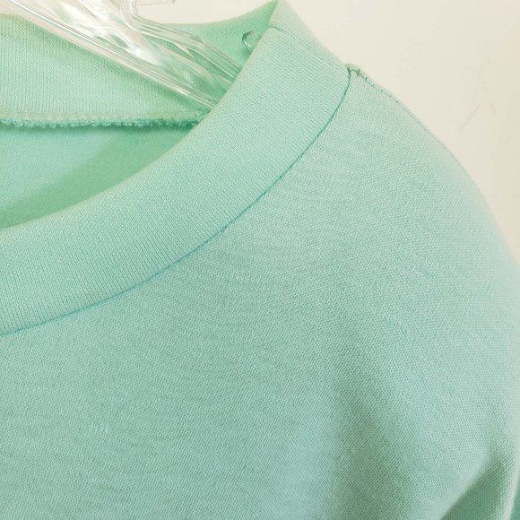 Linda Lori Women's Vintage 1992 Floral Sea Foam Scoop Neck Tee Shirt Top Blouse - Picture 6 of 13